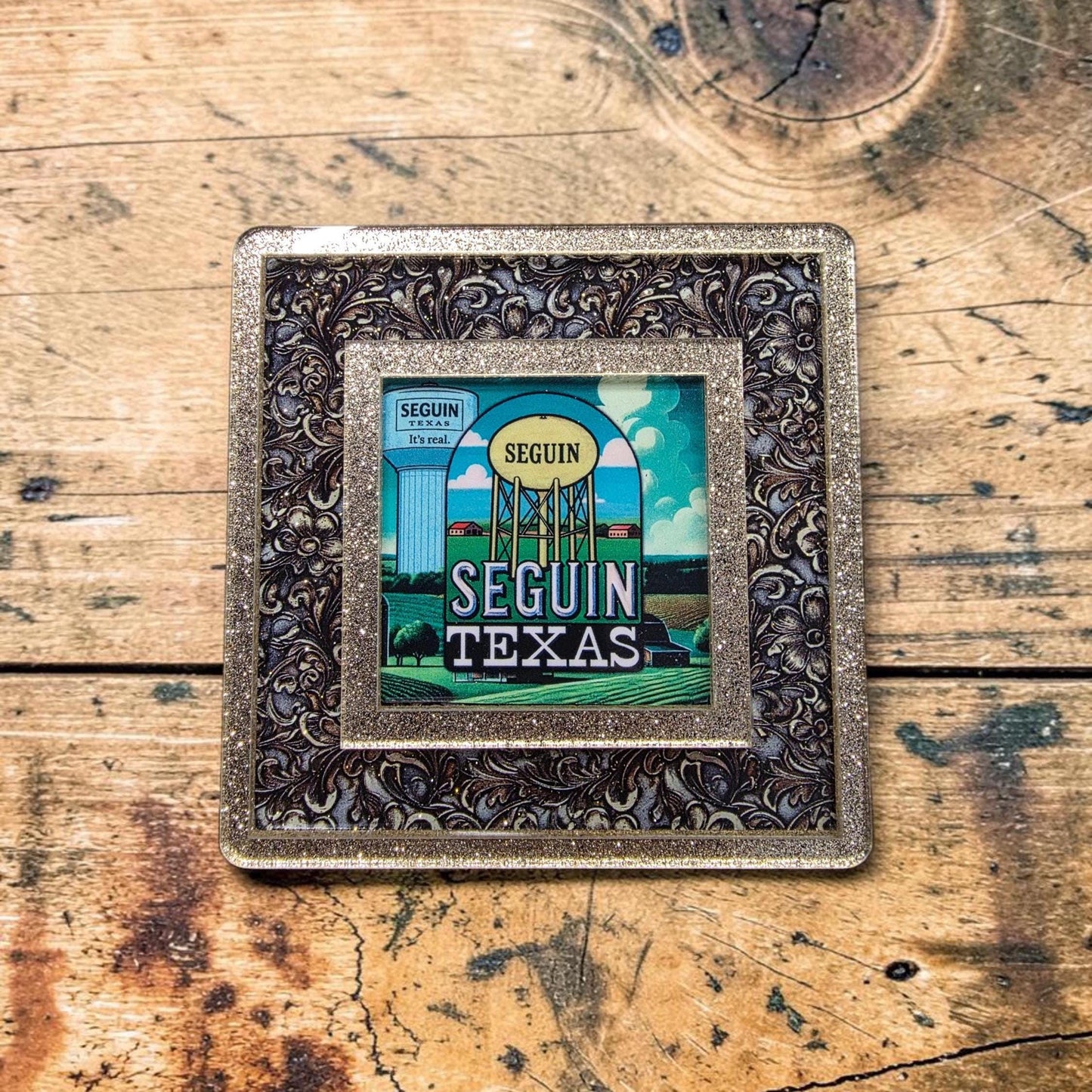 Iconic Seguin Texas Landmark Decor | Seguin Water Towers Night Light | Interchangeable Art