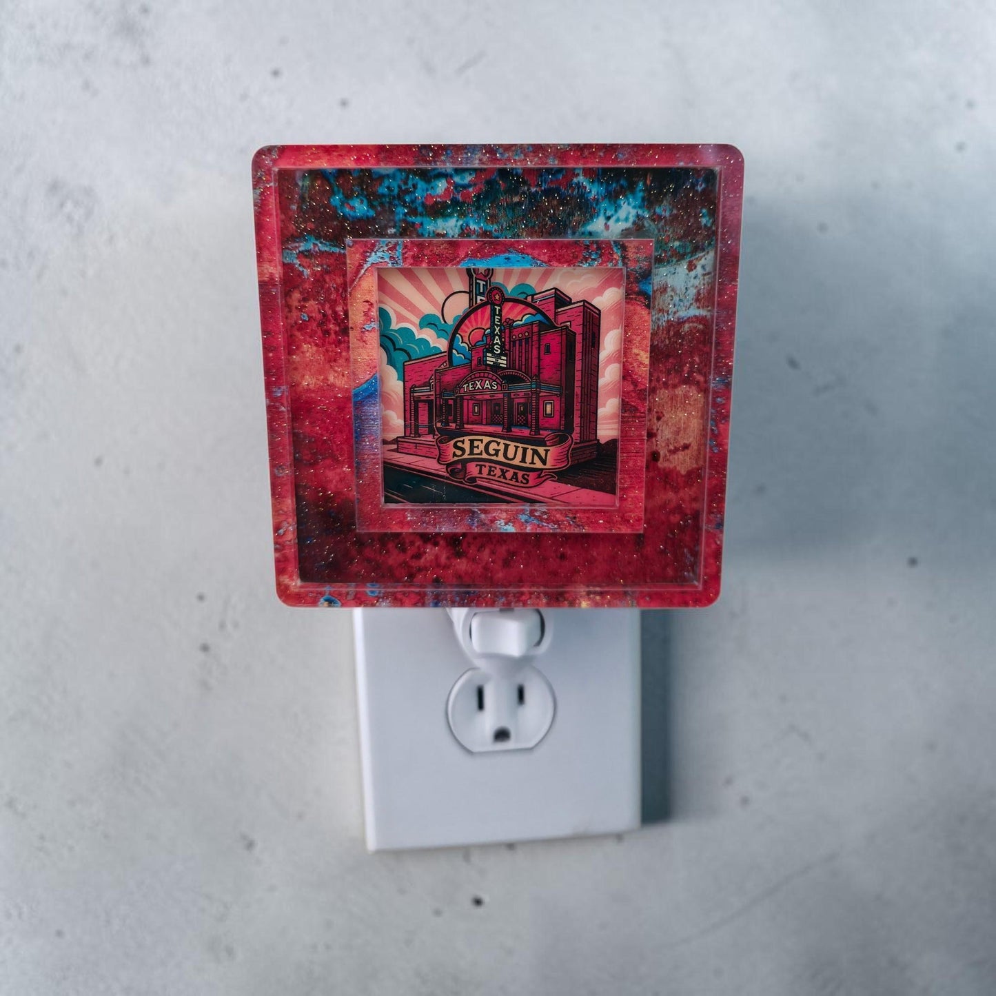 Seguin Texas Theatre Night Light | Historic Landmark Decor (Interchangeable Art)