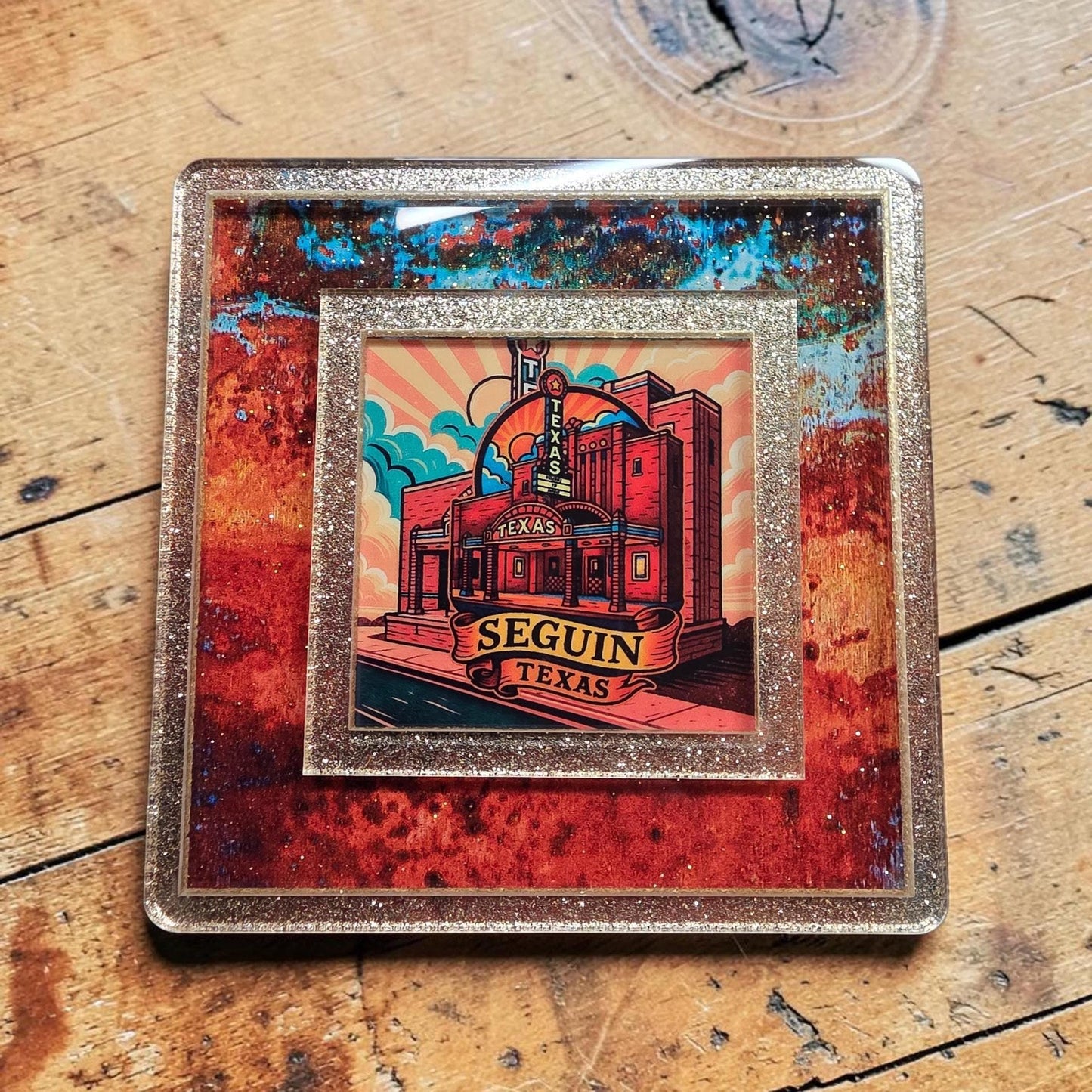Seguin Texas Theatre Night Light | Historic Landmark Decor (Interchangeable Art)