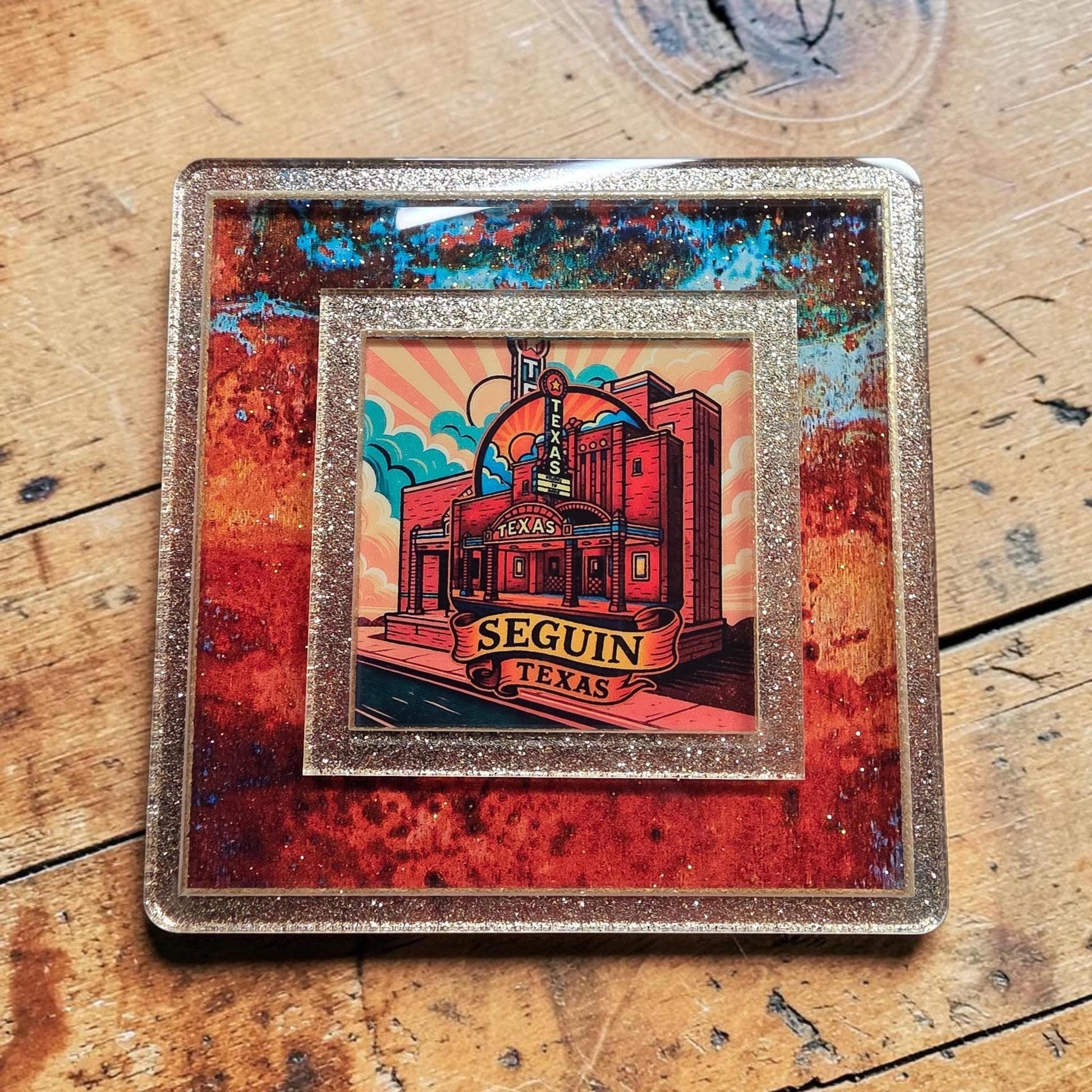Seguin Texas Theatre Night Light | Historic Landmark Decor (Interchangeable Art)