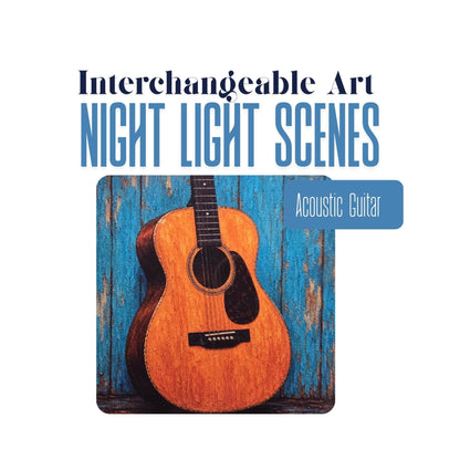 Acoustic Guitar Interchangeable Night Light Art Scene Insert