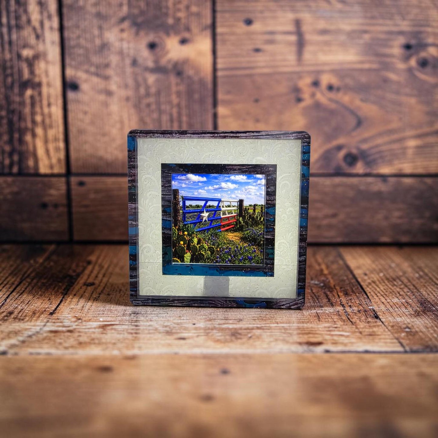 Texas Flag Ranch Gate Interchangeable Night Light Art Scene, Watercolor Texas