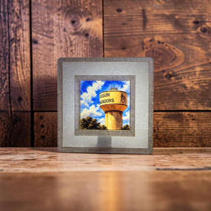 Seguin Matadors Water Tower Interchangeable Night Light Art Scene, Watercolor Downtown Landmark