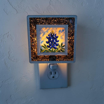 Bluebonnet Bloom Interchangeable Night Light Art Scene Insert
