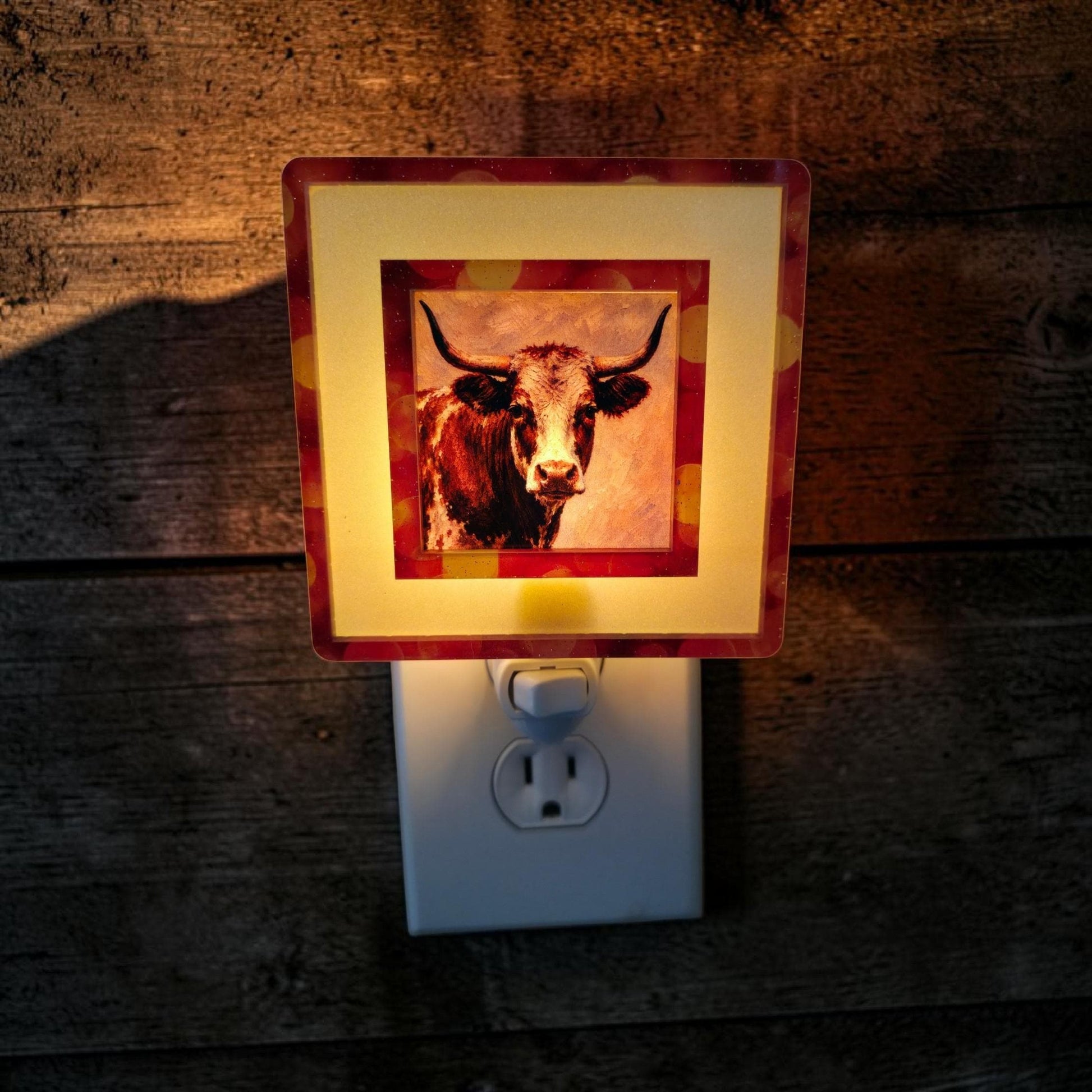 Longhorn Portrait Interchangeable Night Light Art Scene Insert