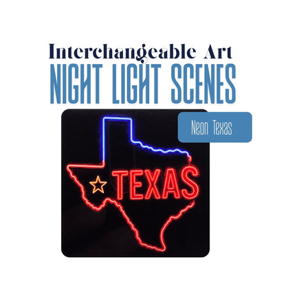 Neon Texas Interchangeable Night Light Art Scene Insert