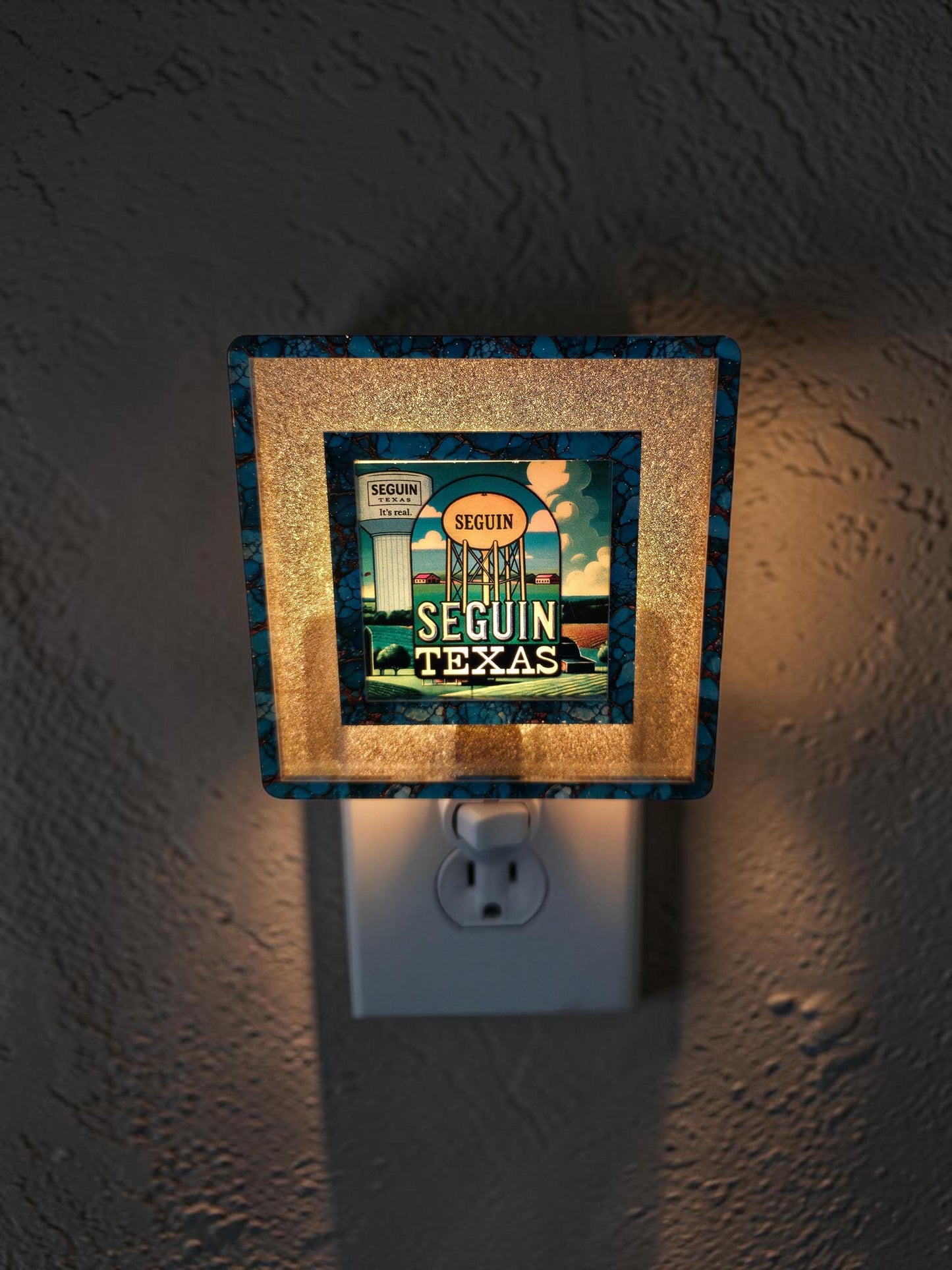 Seguin Water Tower Interchangeable Night Light Art Scene Insert