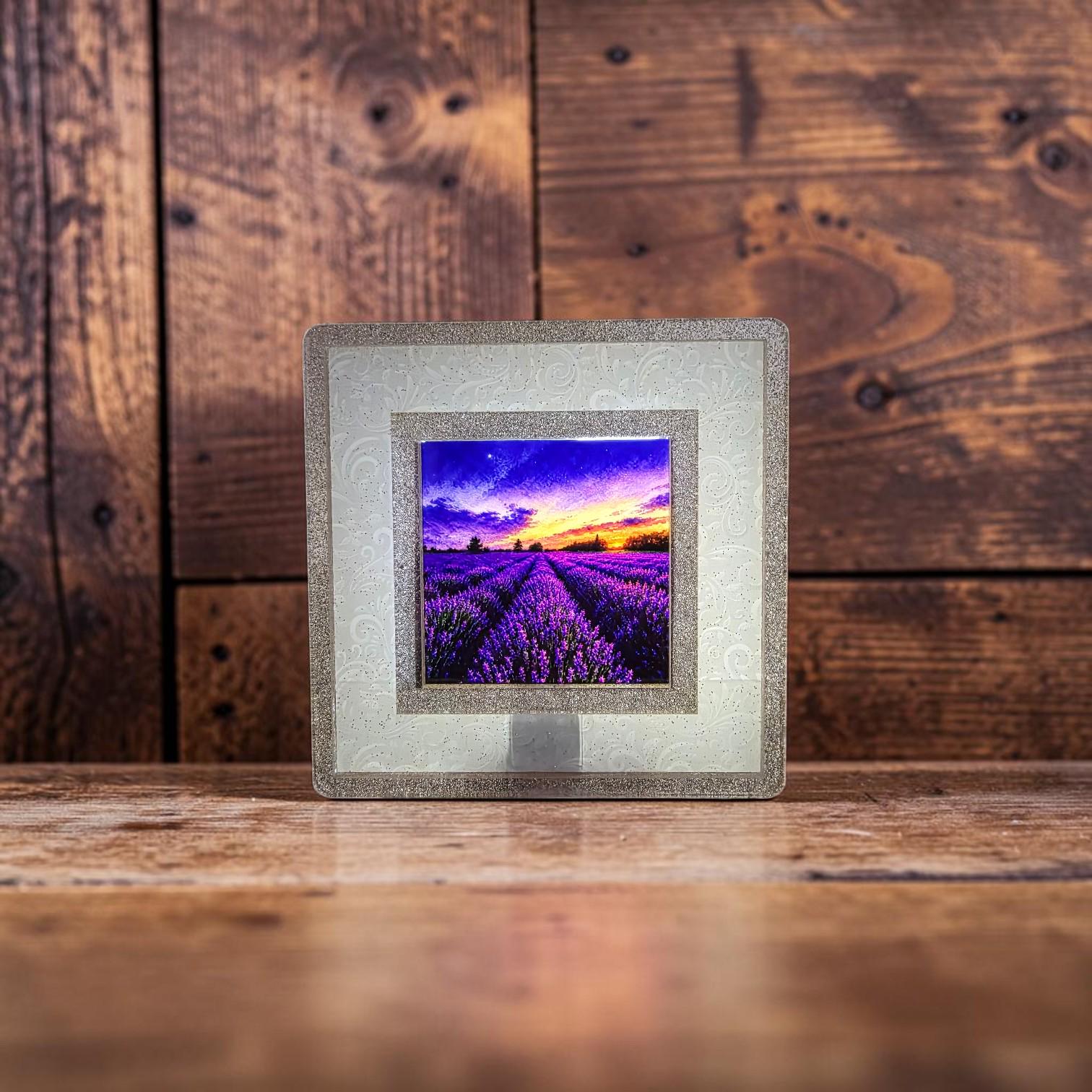 Lavender Fields Luling, Texas Interchangeable Night Light Art Scene, Texas Wildflower Landscape