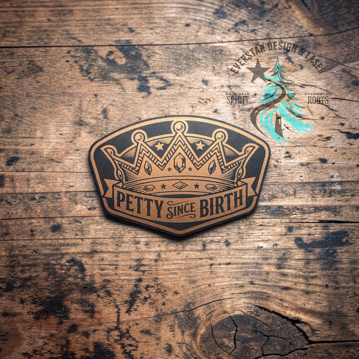 Petty Since Birth Shimmer Silver, Gold or Copper Leatherette Patch
