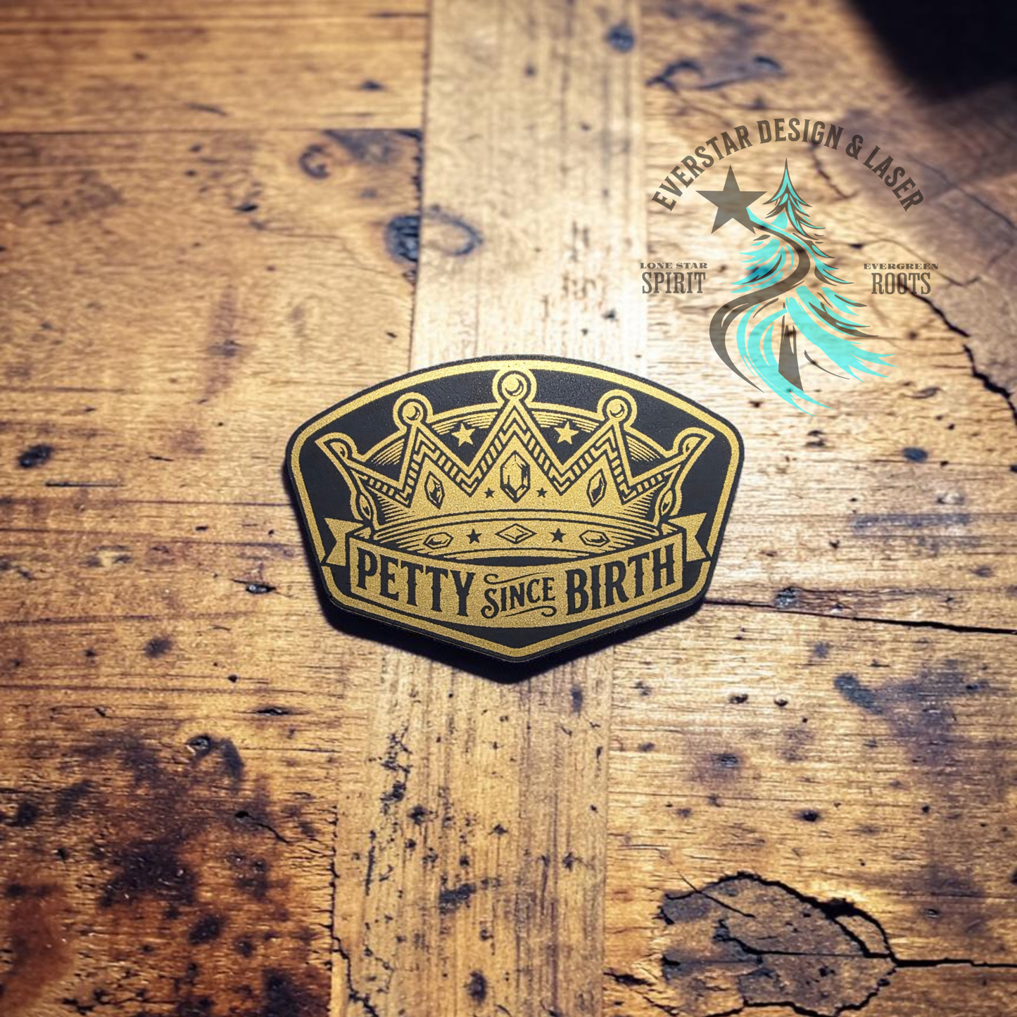 Petty Since Birth Shimmer Silver, Gold or Copper Leatherette Patch