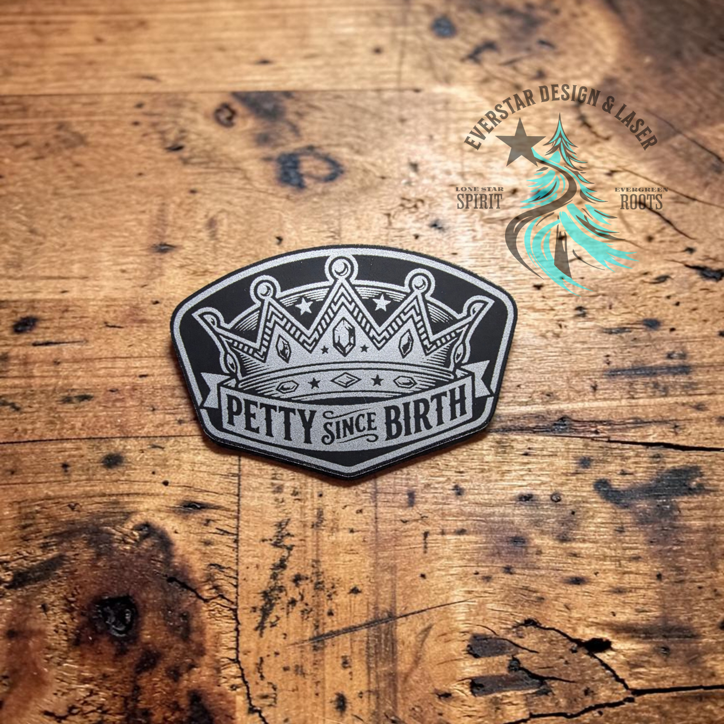 Petty Since Birth Shimmer Silver, Gold or Copper Leatherette Patch