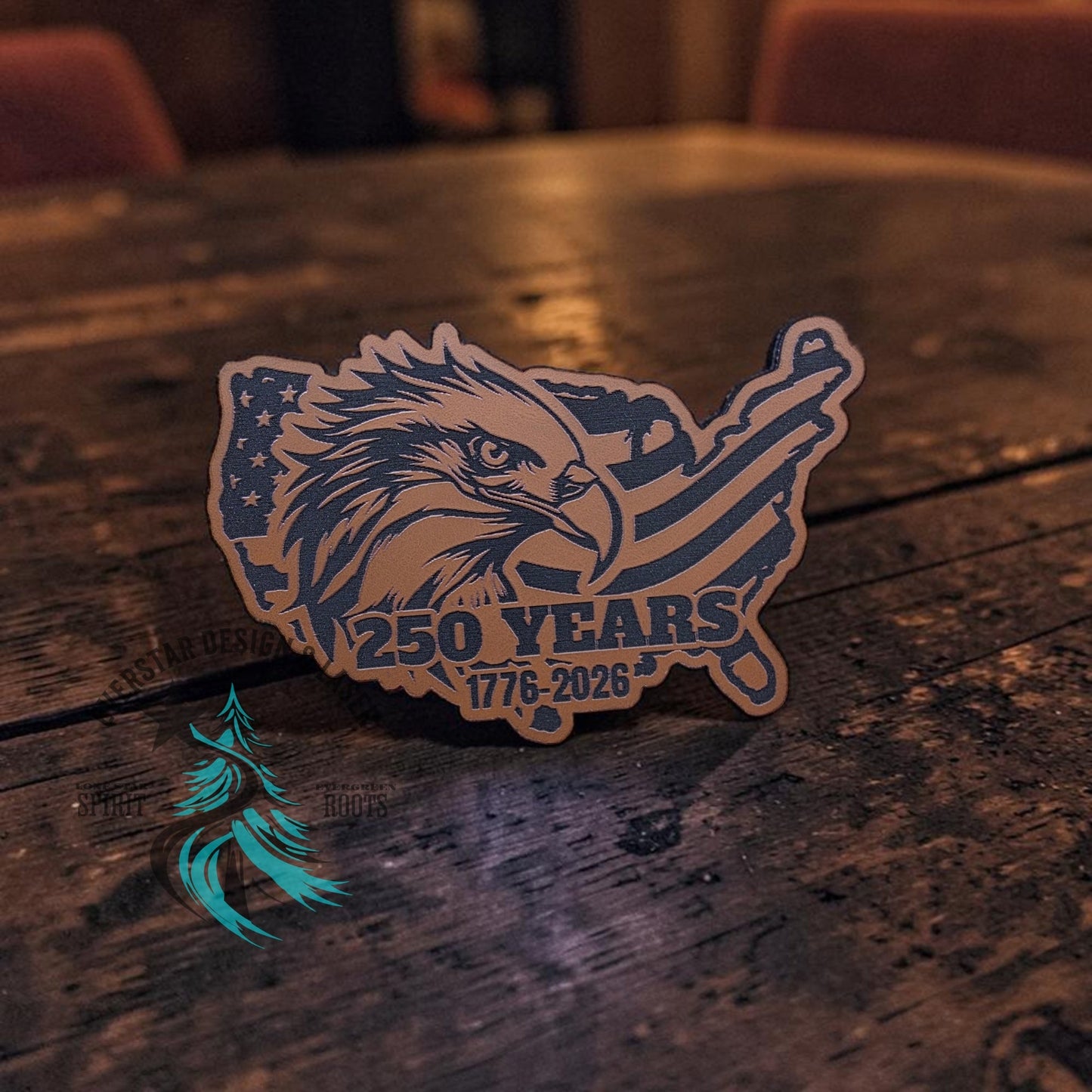 250 Years Eagle USA Leather Patch