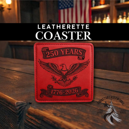 250 Years Heritage Collection Premium Leatherette® Coasters | 4" Square | Set of 6