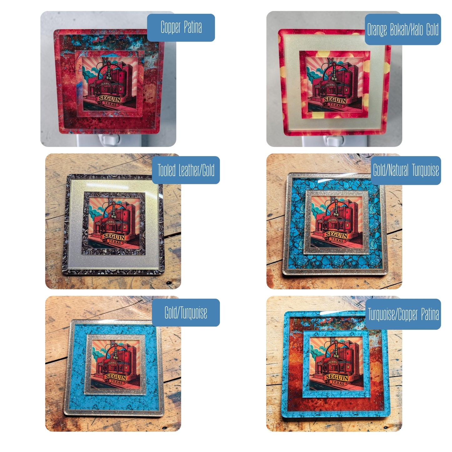 Seguin Texas Theatre Night Light | Historic Landmark Decor (Interchangeable Art)