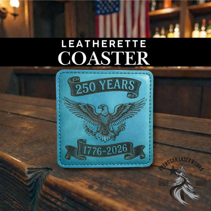 250 Years Heritage Collection Premium Leatherette® Coasters | 4" Square | Set of 6