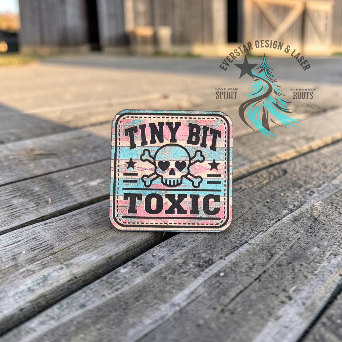 Tiny Bit Toxic Retro Rodeo Leatherette Patch